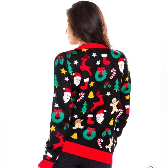 Tipsy Elves Women’s Cookie Cutter Cardigan Sweater Size XL Ugly Christmas - Picture 2 of 8